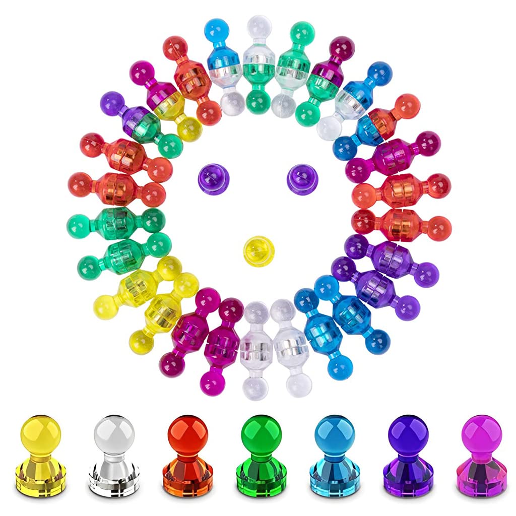 HASTHIP 36Pcs Fridge Magnets, Neodymium Magnets Whiteboard Magnets Strong Magnetic, Rainbow Fridge Magnet for Whiteboard Noticeboard Refrigerator Map (Colorful) HASTHIP 36Pcs Fridge Magnets, Neodymium Magnets Whiteboard Magnets Strong Magnetic, Rainbow Fridge Magnet for Whiteboard Noticeboard Refrigerator Map (Colorful)